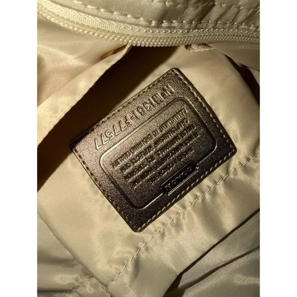 Coach Signature Nylon Baby Bag Tote / Diaper Bag Gold Champagne F77577